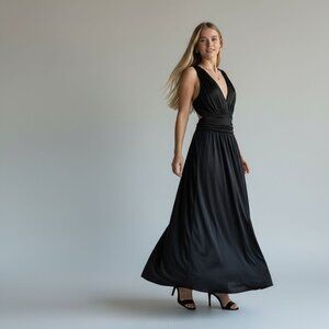 Express Strappy Back Jersey Knit Maxi Dress L Cocktail Party Holiday Formal NEW